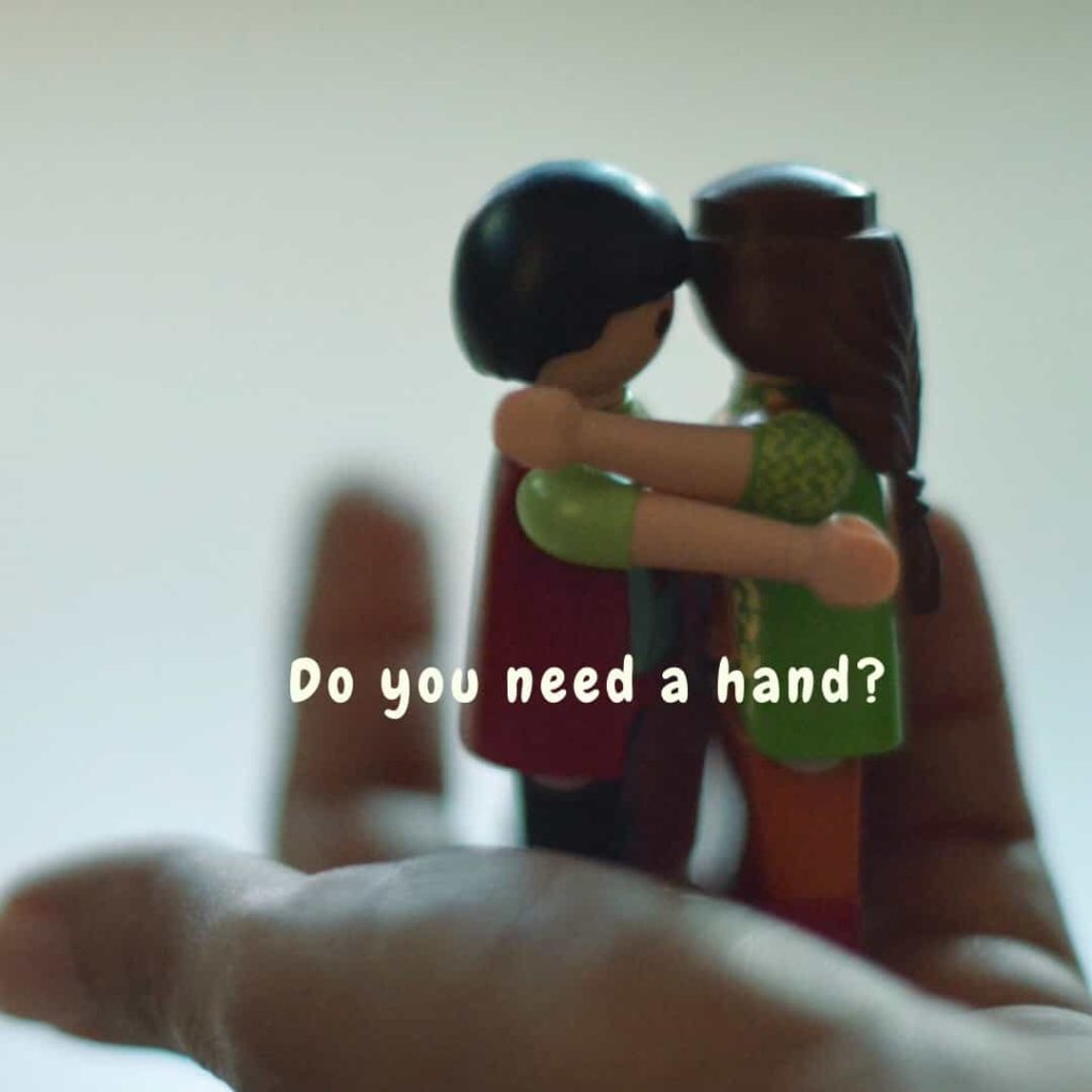 Sex Therapy and Counselling 2 sex therapy figurines hugging each other on a hand